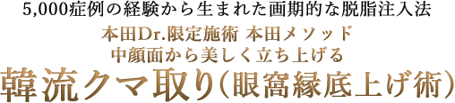 韓流クマ取り(眼窩縁底上げ術)