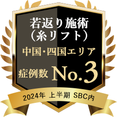 2024年上期 中四国 若返り施術（糸リフト）3位