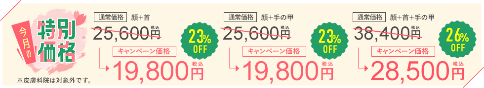 今月のおすすめ治療キャンペーン