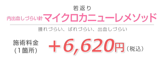 内出血しづらい針マイクロカニューレメソッド
